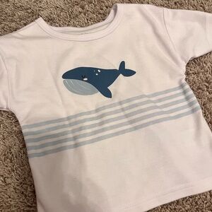 Kids' White and Blue Whale T-Shirt